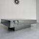 Italian coffee table in chromed metal and vintage brown glass top 70s