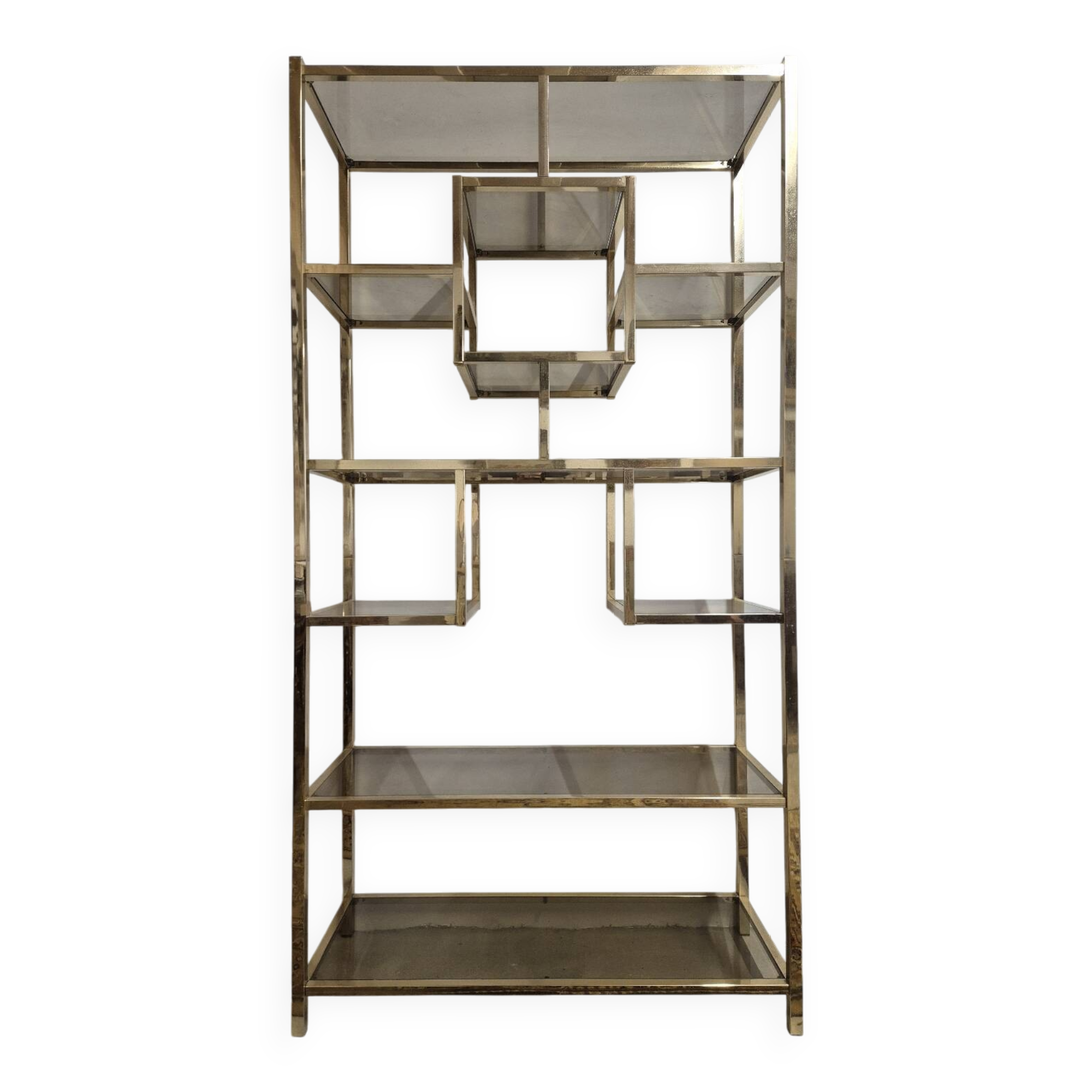 Vintage 1970s golden designer shelf