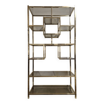 Vintage 1970s golden designer shelf