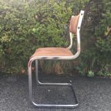 4 chaises acier chromé velours tabac 70