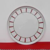 Round Basque dish green and red porcelain