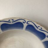 Vintage hollow dish in royal blue arabesque earthenware
