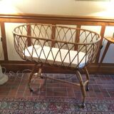 Vintage rattan cradle