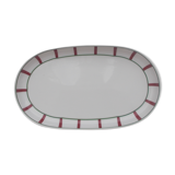 Oval Basque flat green and red porcelain