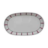 Plat ovale  basque porcelaine verte et rouge