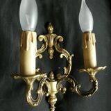 Paire d'appliques double bras en bronze