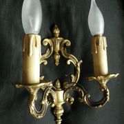 Pair of bronze double-arm appliques