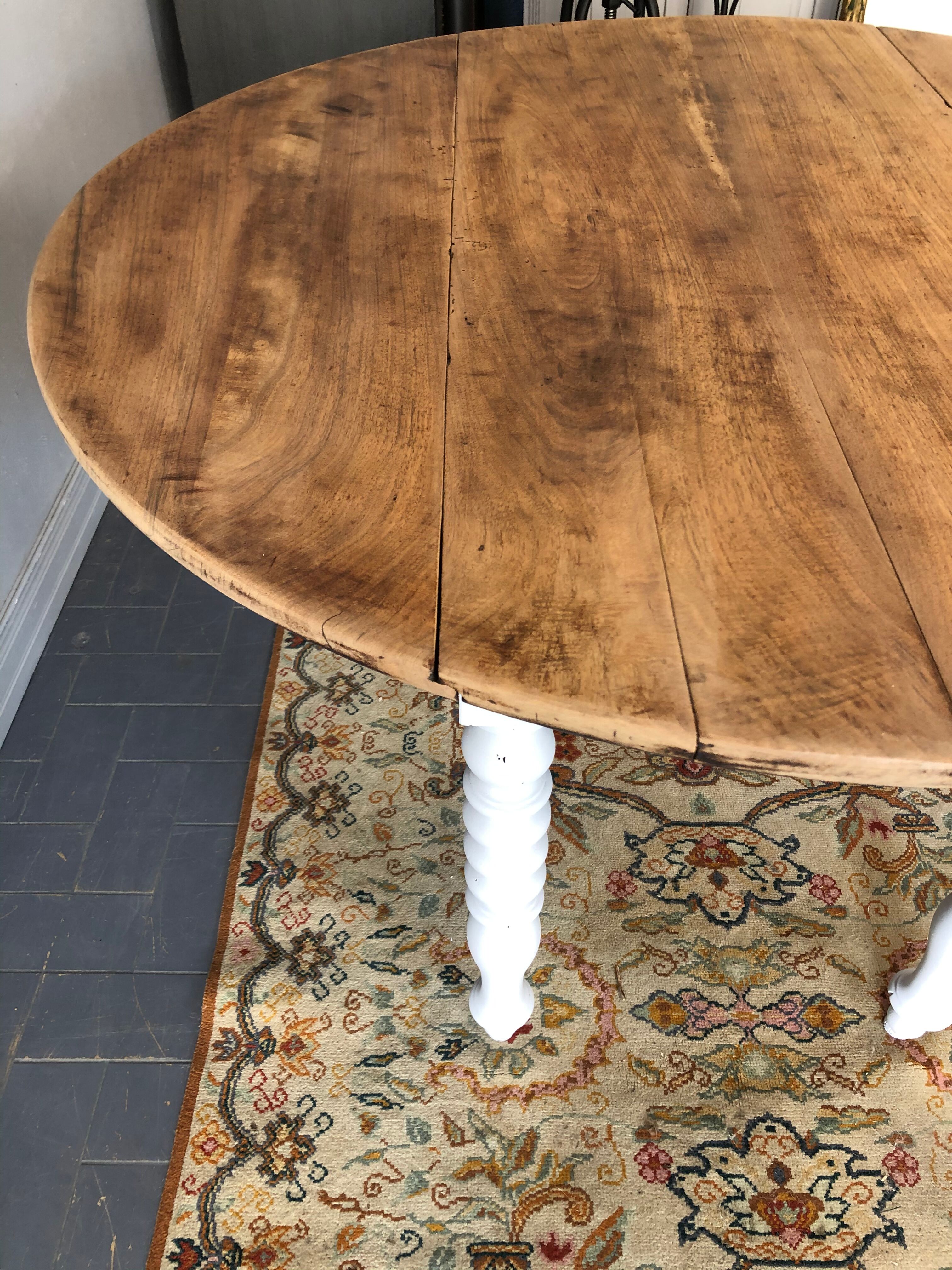 Old flap round table