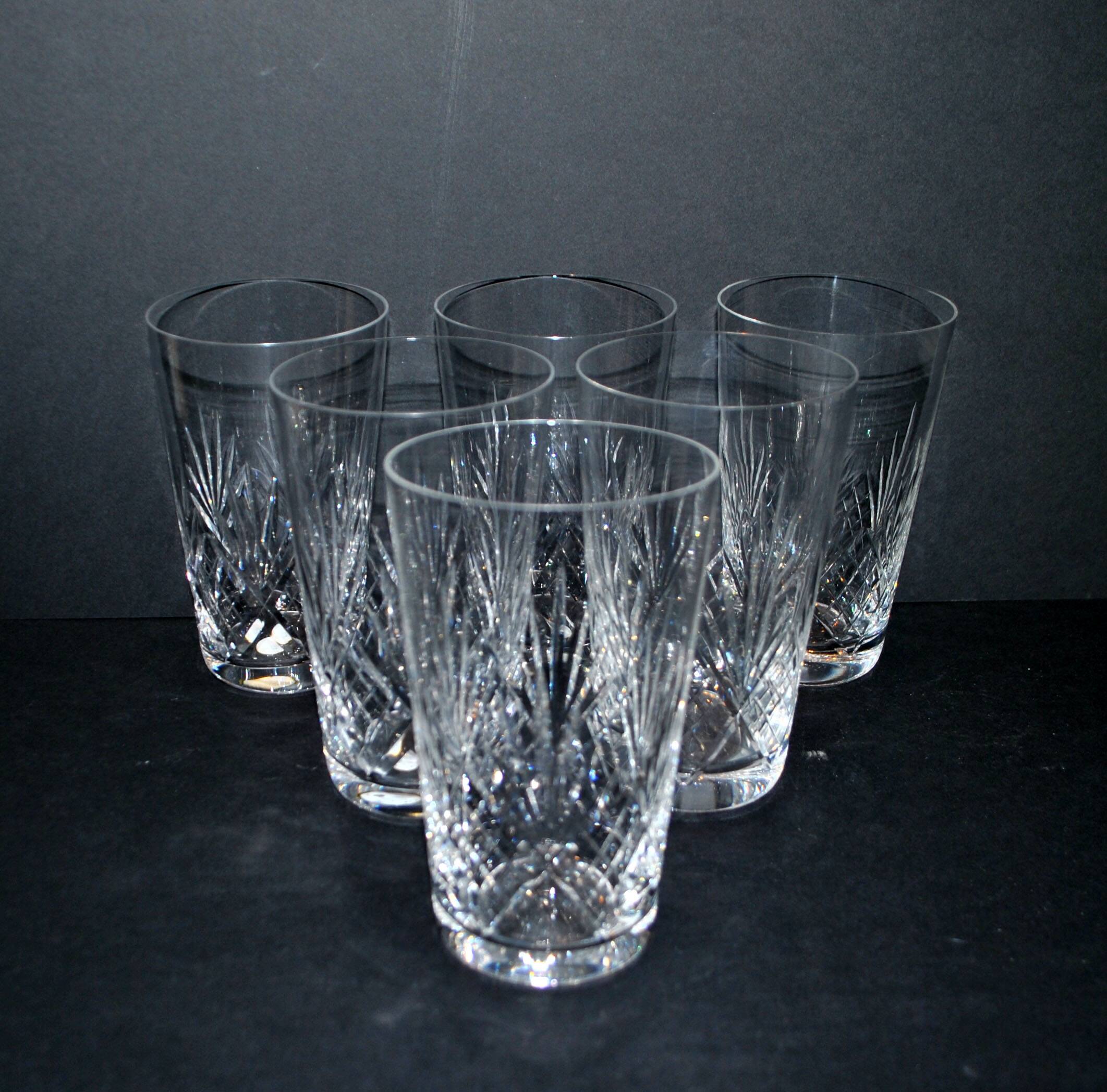 Set of 6 juice glasses longdrink tumbler Junon crystal from Lorraine Lemberg DlG Chantilly Saint-Louis