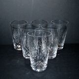 Set of 6 juice glasses longdrink tumbler Junon crystal from Lorraine Lemberg DlG Chantilly Saint-Louis
