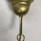 Pencil split reed, rattan, bamboo & brass pendant lamp, italy, 1970s