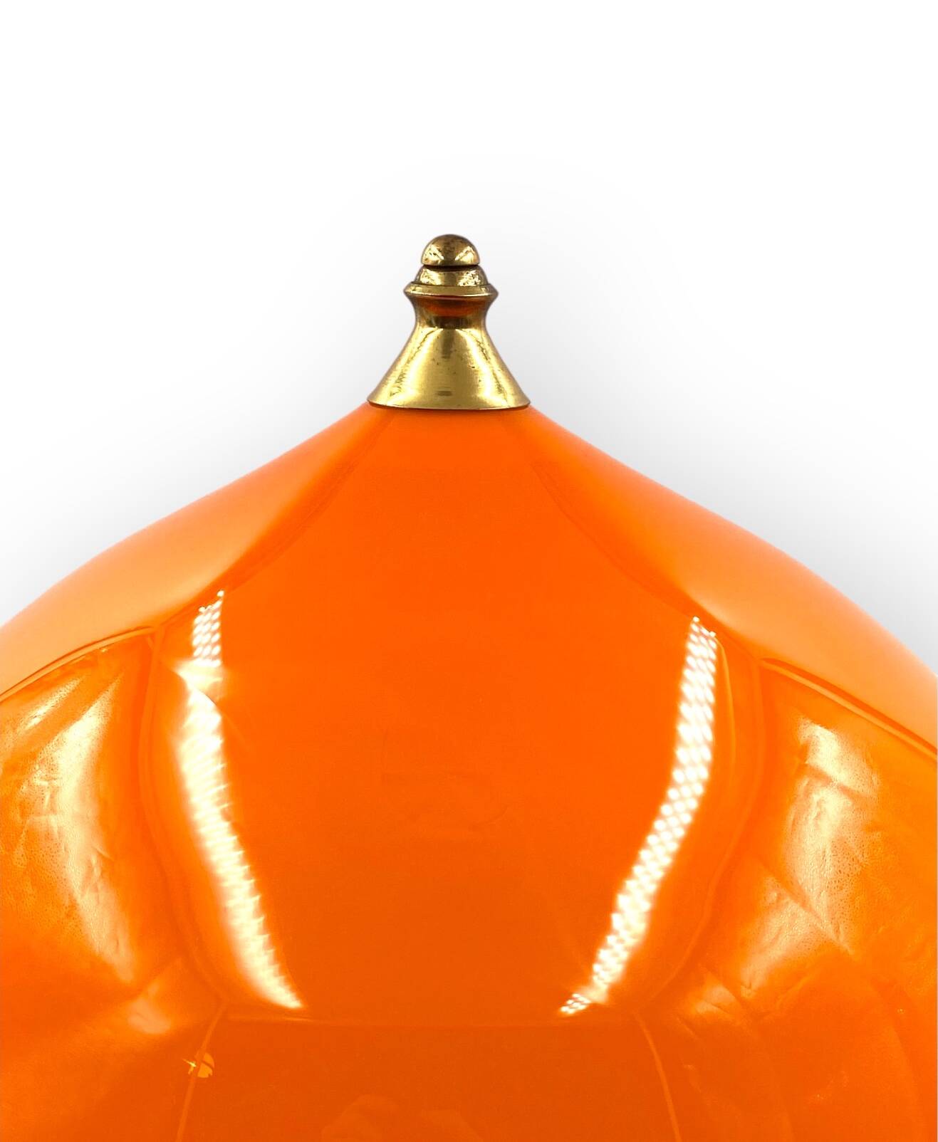 Mid-century modern orange glass Table lamp, Vistosi Italy, 1960s