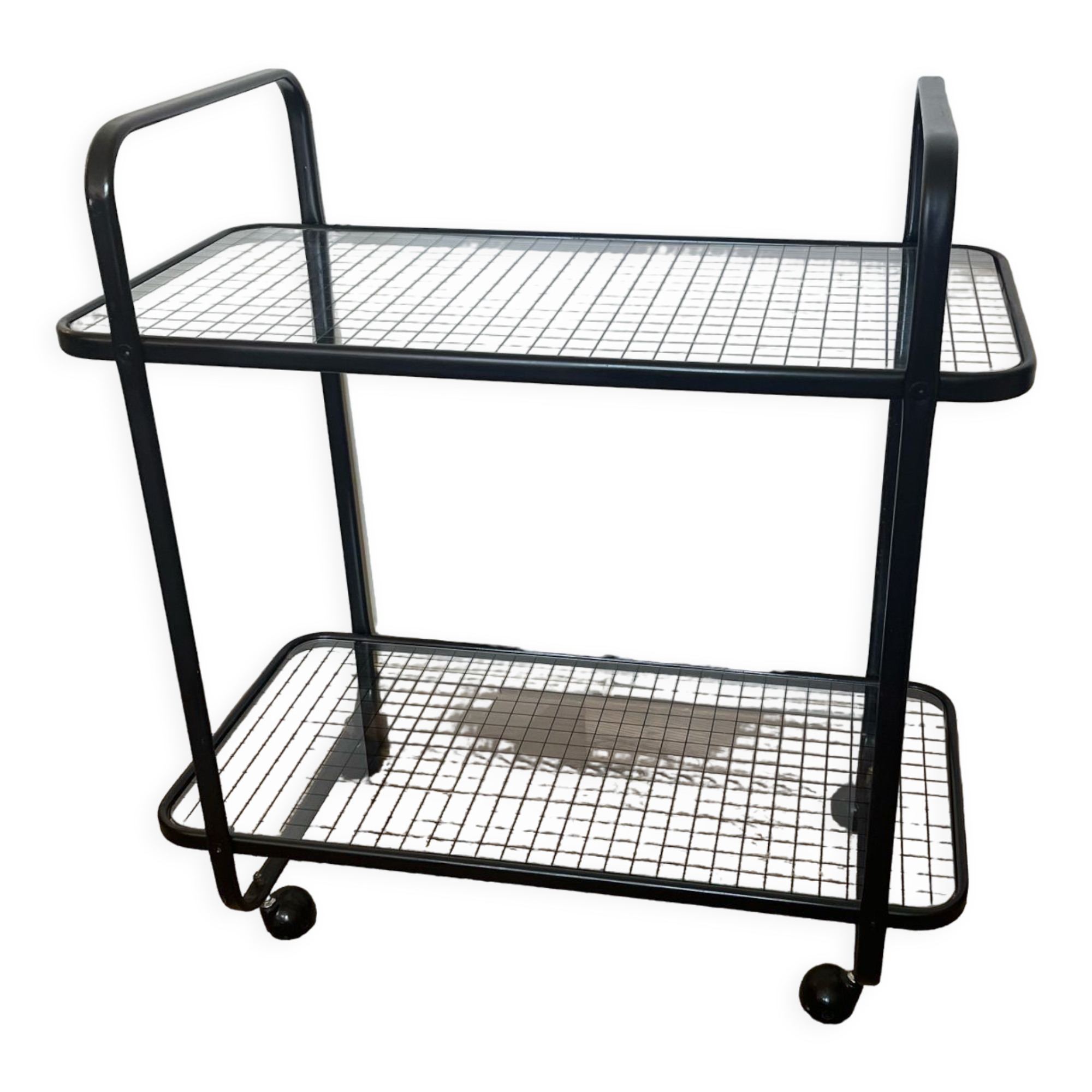 Serving with vintage metal and glass wheels