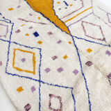 Moroccan Berber carpet azilal ecru with colorful patterns 300x196cm