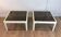 Pair of large white lacquered fiberglass side tables. Poschinger