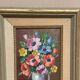 Oil on Canvas Laid on Panel “ Vase” by Sascher, Vintage & Framed 22×27cm