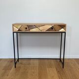 Console Oak Straw marquetry
