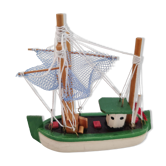Fishing boat trawler Vintage painted wood