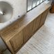Large row of solid oak loom sliding doors