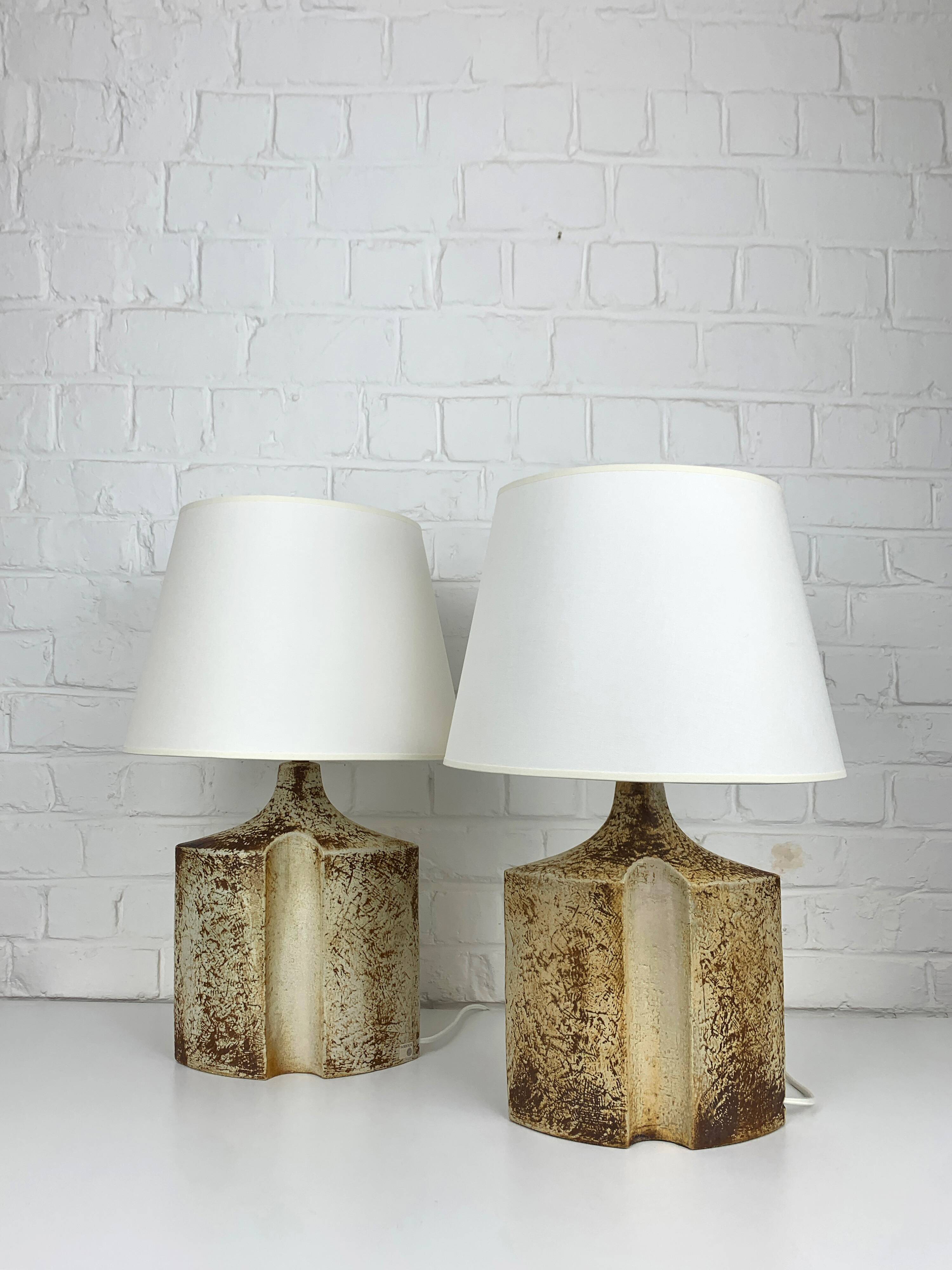 Pair of Haico Nitzsche ceramic table lamps for Soholm, Denmark