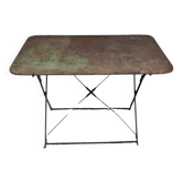 Table de jardin pliante bistrot fer vintage début XXe