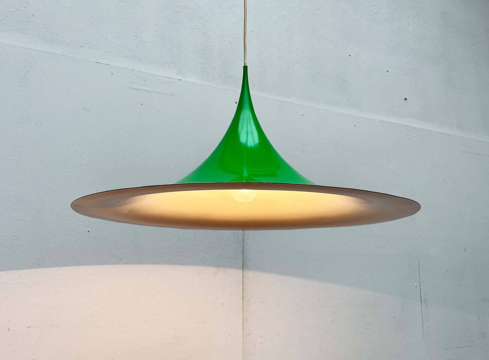 Semi-model tulip pendant lamp green space Danish mid-century by Claus Bondrup and Torsten Thorup for Fog & Mørup, 1960s, set of 2