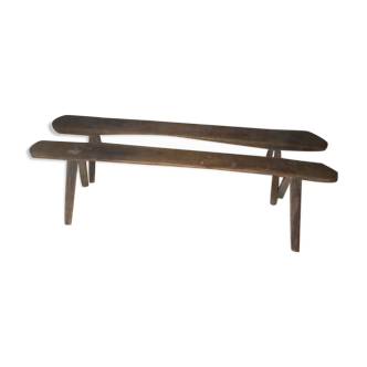 Pair of rustic benches