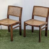 Pair of vintage Baumann caned chairs, Symphonie model