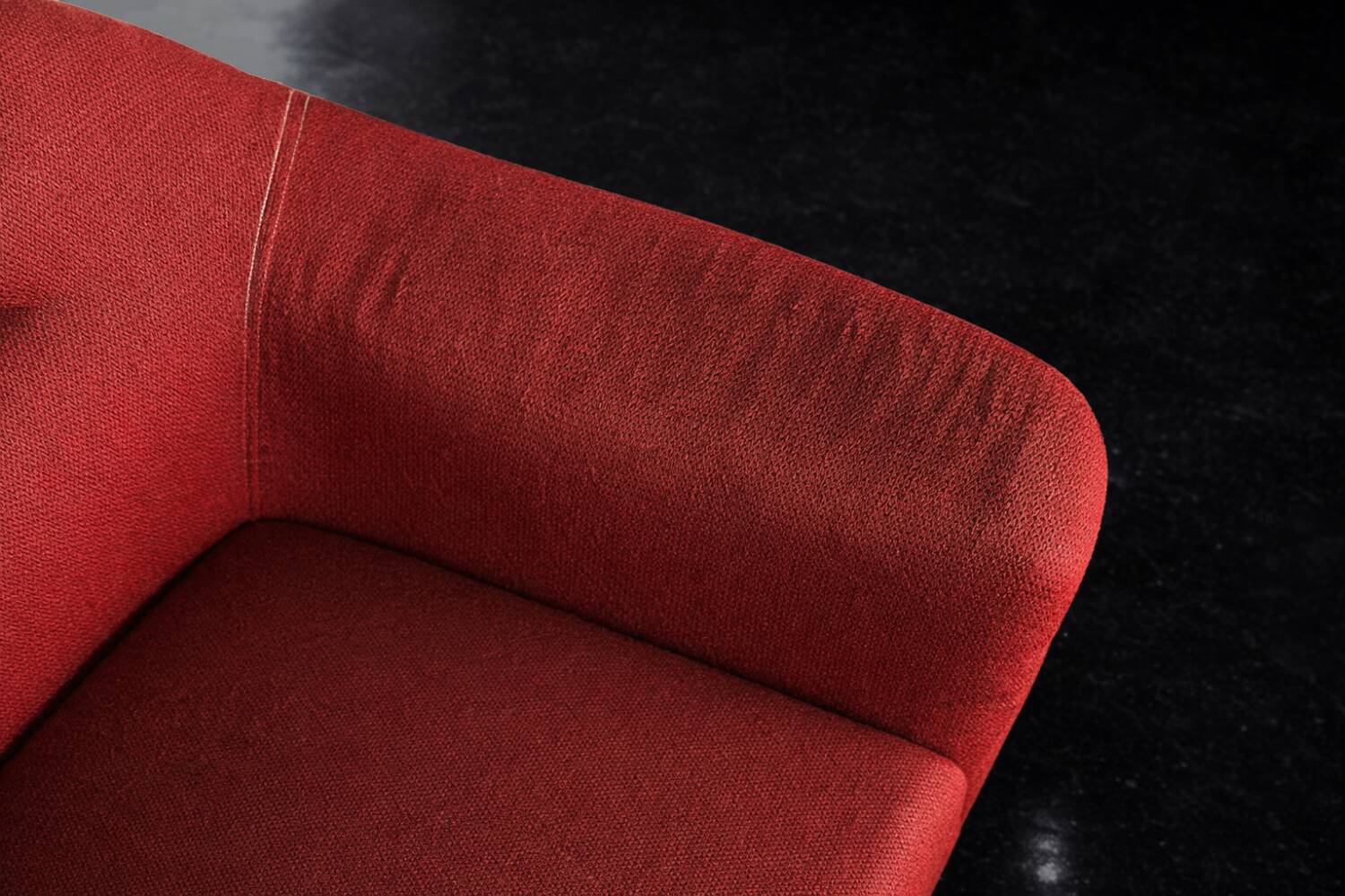 Vintage Mid-Century Scandinavian Modern 3-Seater Red Sofa