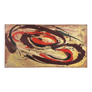 Tableau composition abstraite, technique mixte, signé, daté 1979
