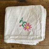 Embroidered linen square napkins