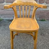 American office style armchair Viennese curved wood FISCHEL THONET 1950