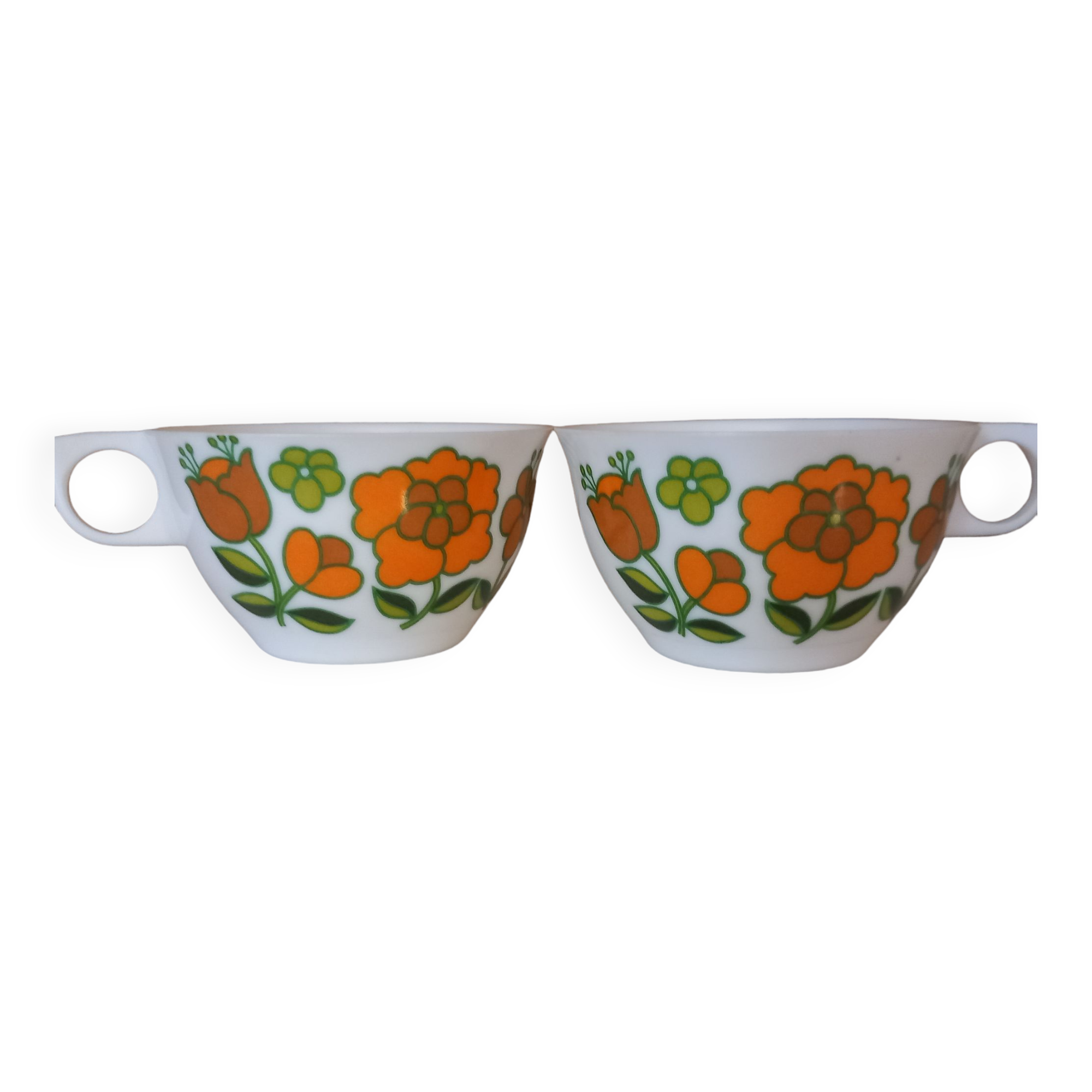 Tefal melamine flowery cups from the 70s