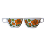 Tefal melamine flowery cups from the 70s