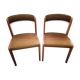 Lot de 2 chaises scandinaves teck velours 1960