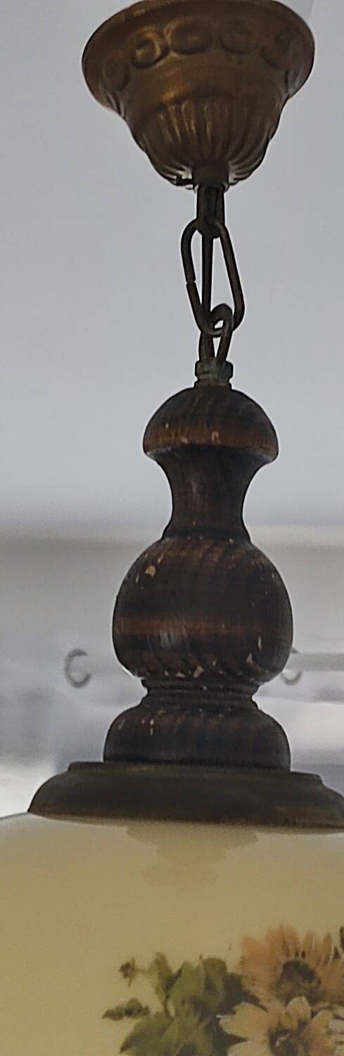 Vintage Scalloped Edge Glass Chandelier