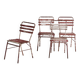 Antique red and white patio chairs (circa 1920). Set of 4 pieces