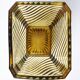 Vase rectangulaire verre jaune avec sillon or
