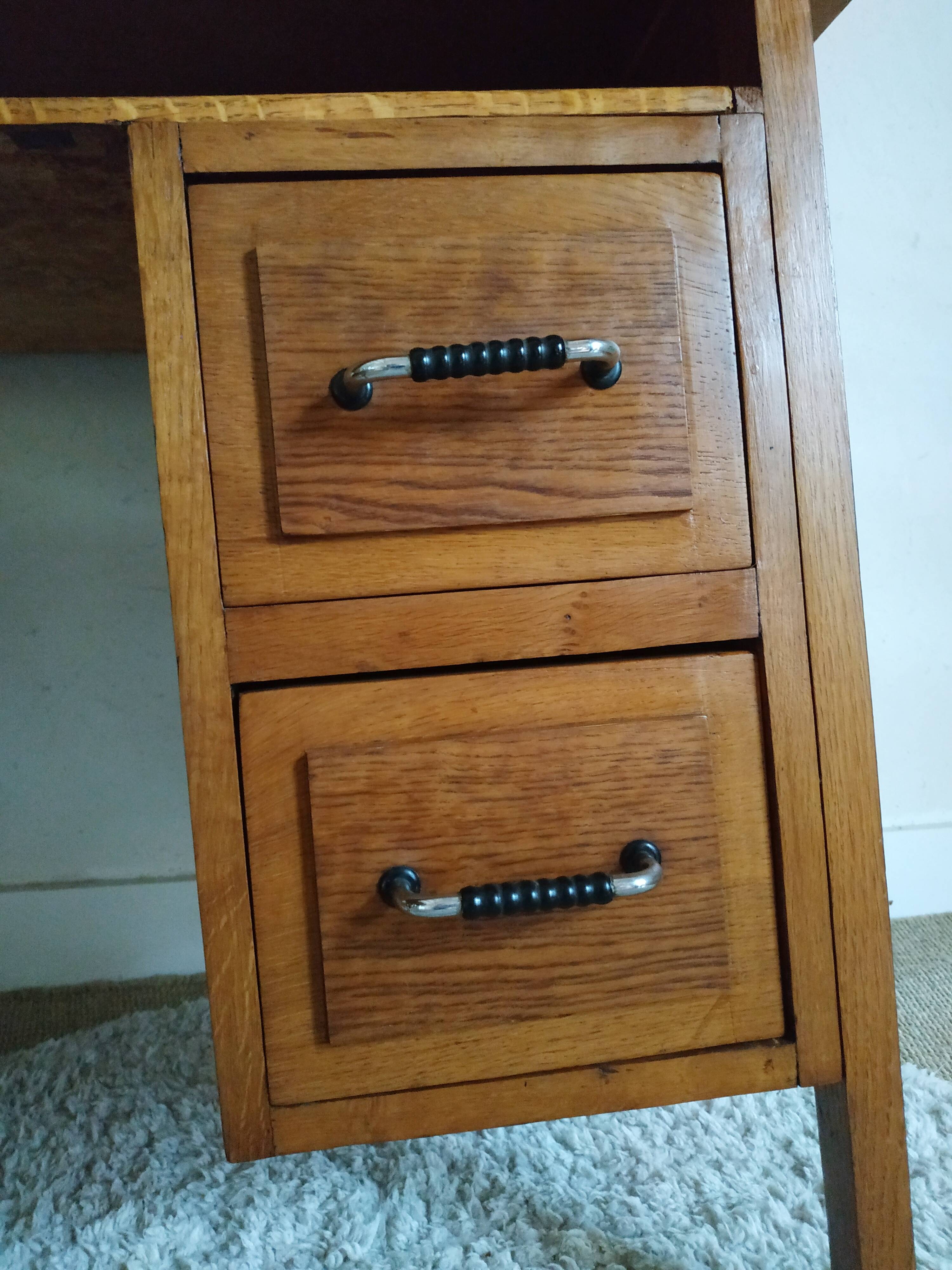 Bureau scandinave pieds compas vintage