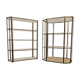 Duo of brass and glass showcases