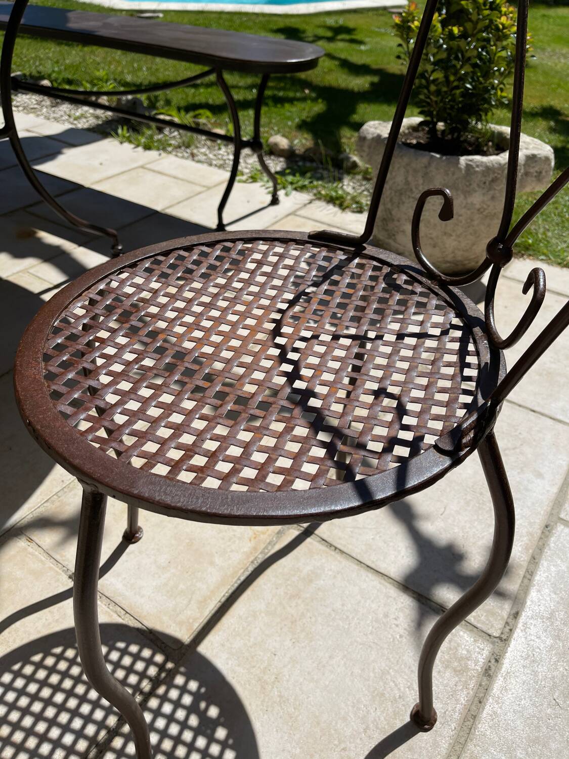 Handcrafted wrought iron garden chair
