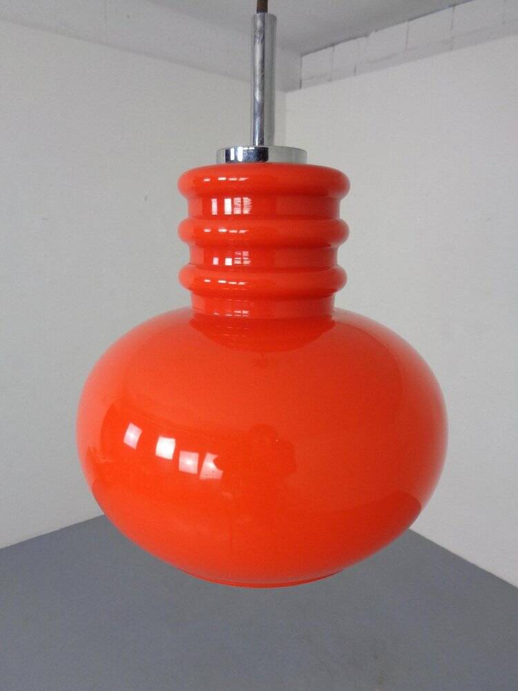 Glass ceiling lamp from Peill & Putzler, 1960s