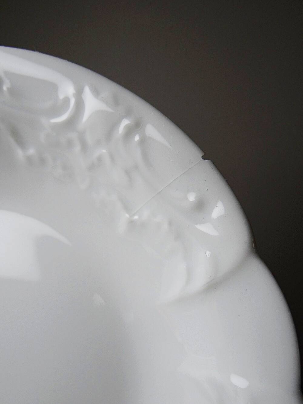 Dessert service Limoges L&Cie Lafarge 12 pieces white porcelain years