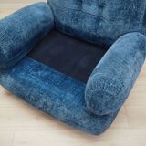 Blue armchair, Italian design, 1970s, production: Italy