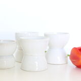 Set of 4 white ceramic shells, vintage
