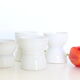 Lot de 4 coquetiers en céramique blanche, vintage