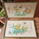 Set of 2 old framed hand-painted canvases signed