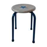 Vintage stool varnished wood