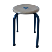 Vintage stool varnished wood