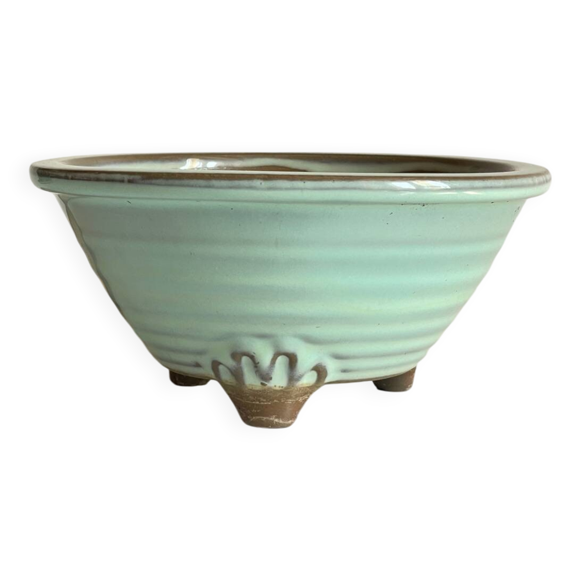 Pot tripode et soucoupe céramique vintage